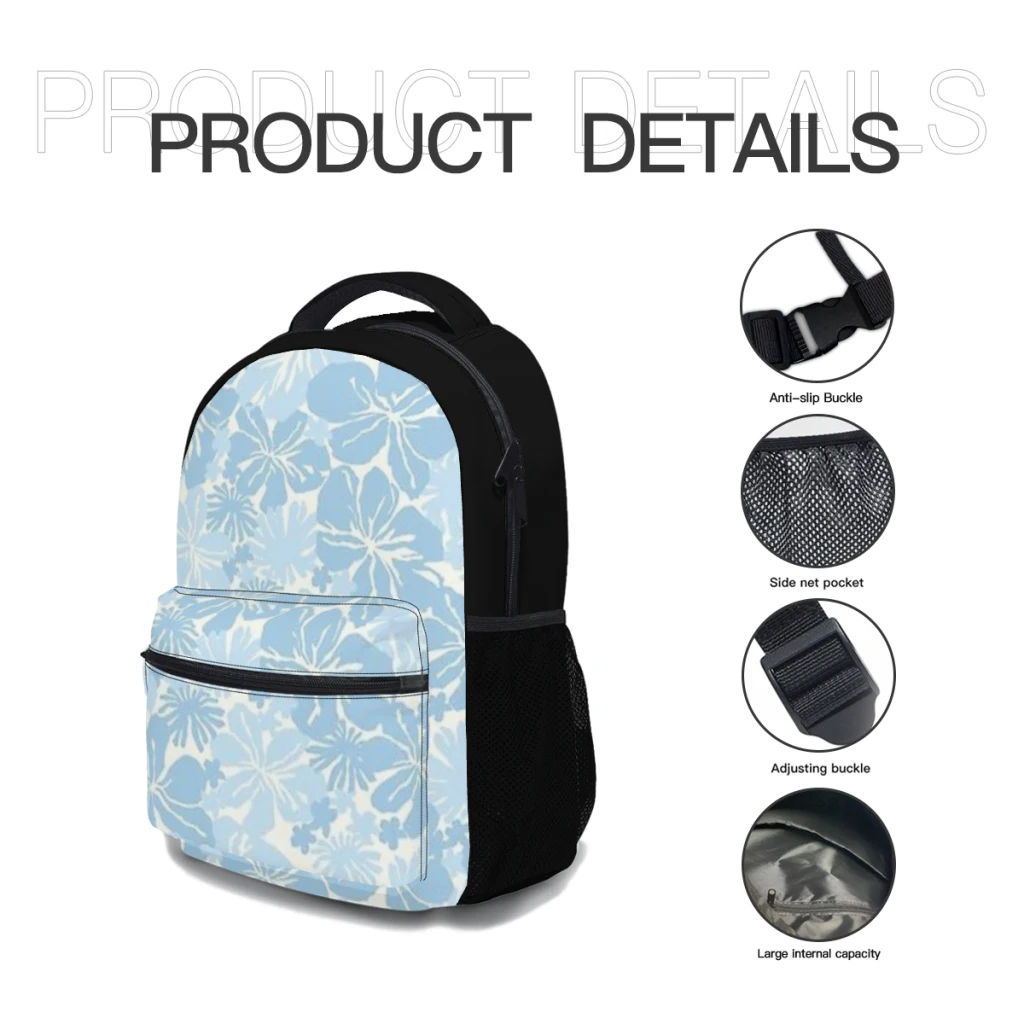 -SUMMER VIBES PASTEL PASTEL BLUE Versatile Backpack Large Capacity Waterproof Backpack Washable Computer Bag Unisex