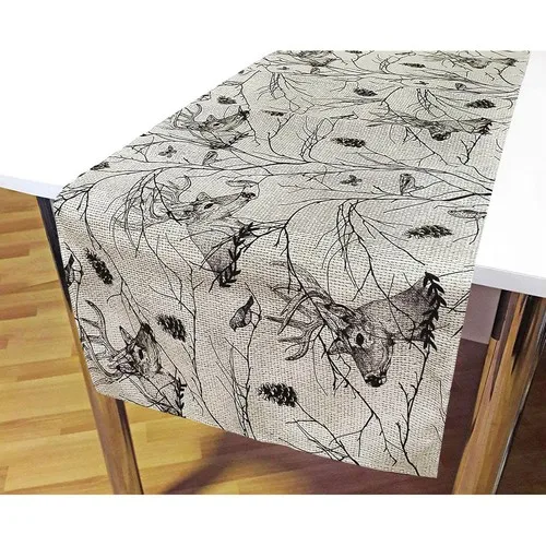 Deer and Birds Pattern Decorative Runner