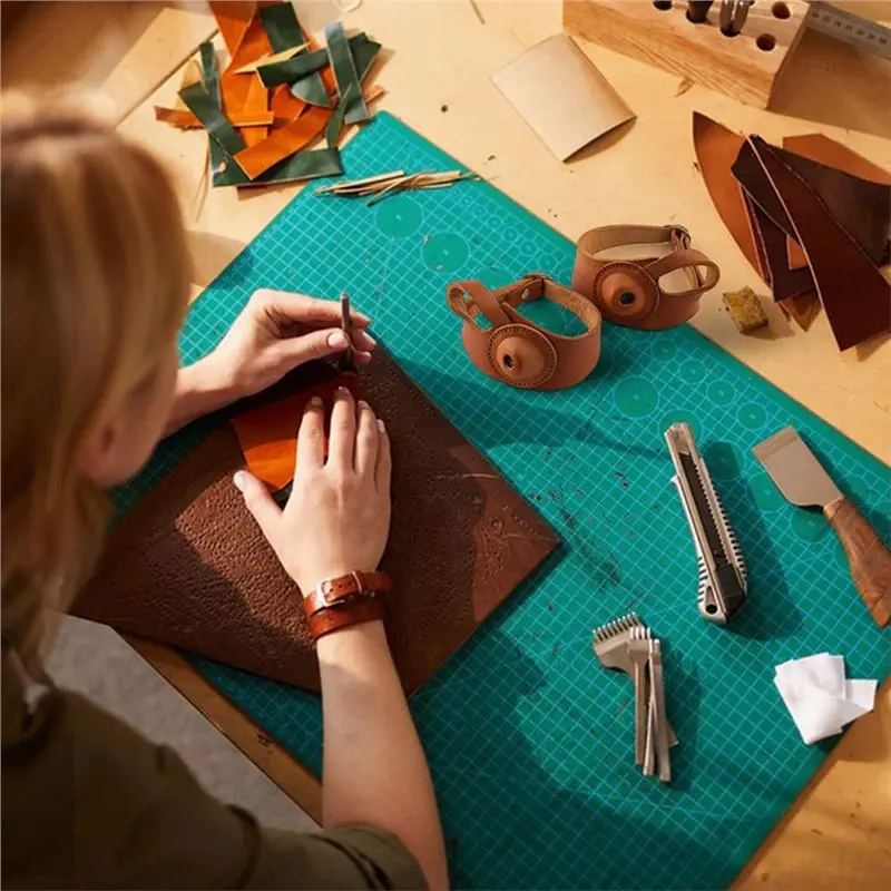 Sewing Palm Thimble Palm Protector Left Hand Anti-Slip, Hand-Embroidered Sewn Hand Protective Gloves-A74P