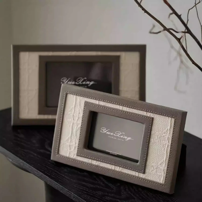 

Minimalist High-end Leather Photo Frame Designer Home Decor Picture Frame Accessory Design Photocard Holder Home Decorations