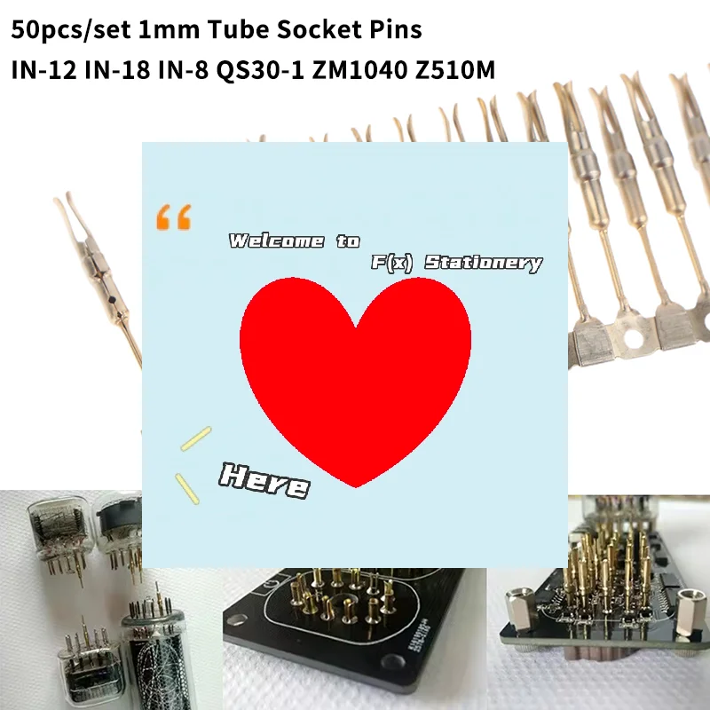 50Pcs Nixie/VFD Tube Socket Pins 1mm Gold Plated IN-12 IN-18 For QS30-1 QS27-1 YS27-3 ZM1040 Z510M-F(x)