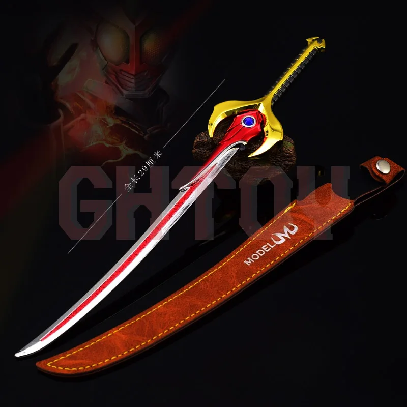 30 cm/11.81 pollici Kamen Riders Anime Periferica Fiamma Coltellino Versione di copertura in pelle Ornamenti artigianali in metallo Collezioni Desktop