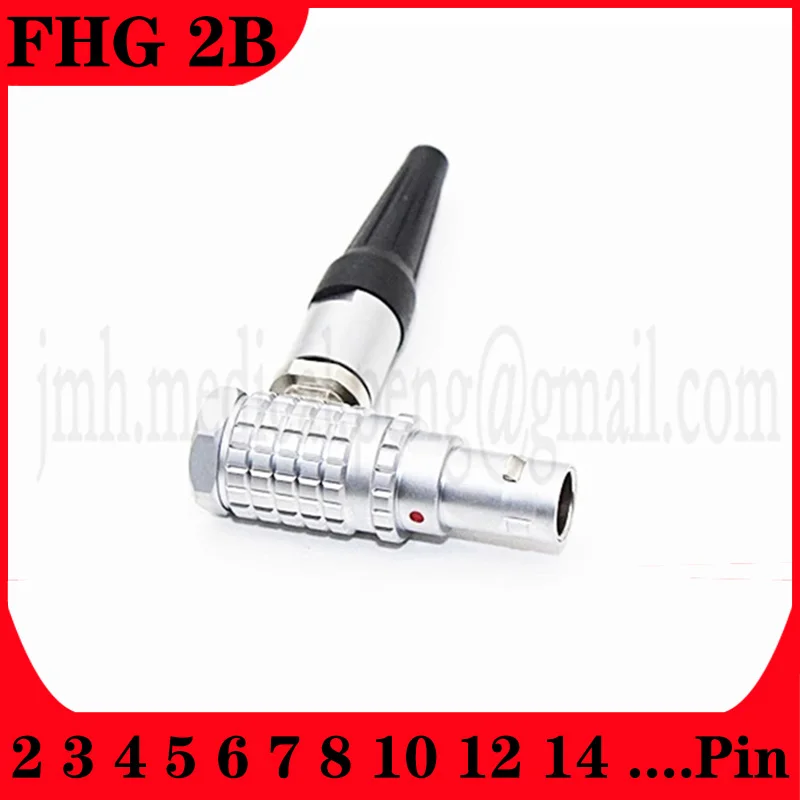 

FHG 2B 2 3 4 5 6 7 8 10 Pin Metal Circular Push-pull Self-Locking Connector Elbow 90° And key G Male Plug For Industrial Camera