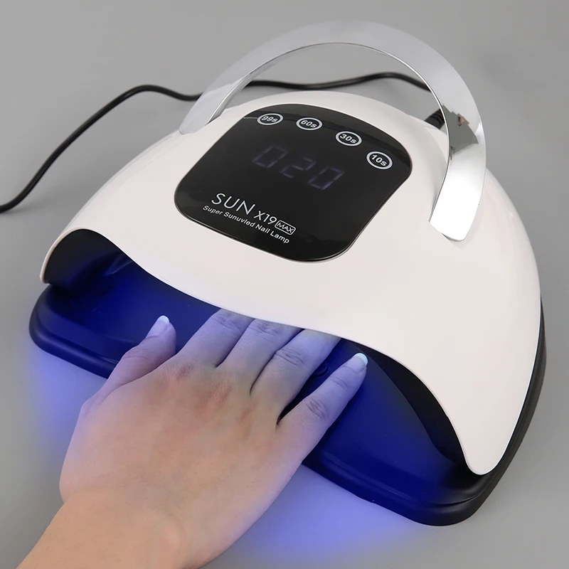 

Лампа для сушки ногтей SUN X19 MAX UV LED с 72 светодиодами для быстрой полимеризации гель-лака, маникюрная лампа с сенсорным LCD-экраном и 4 таймерами