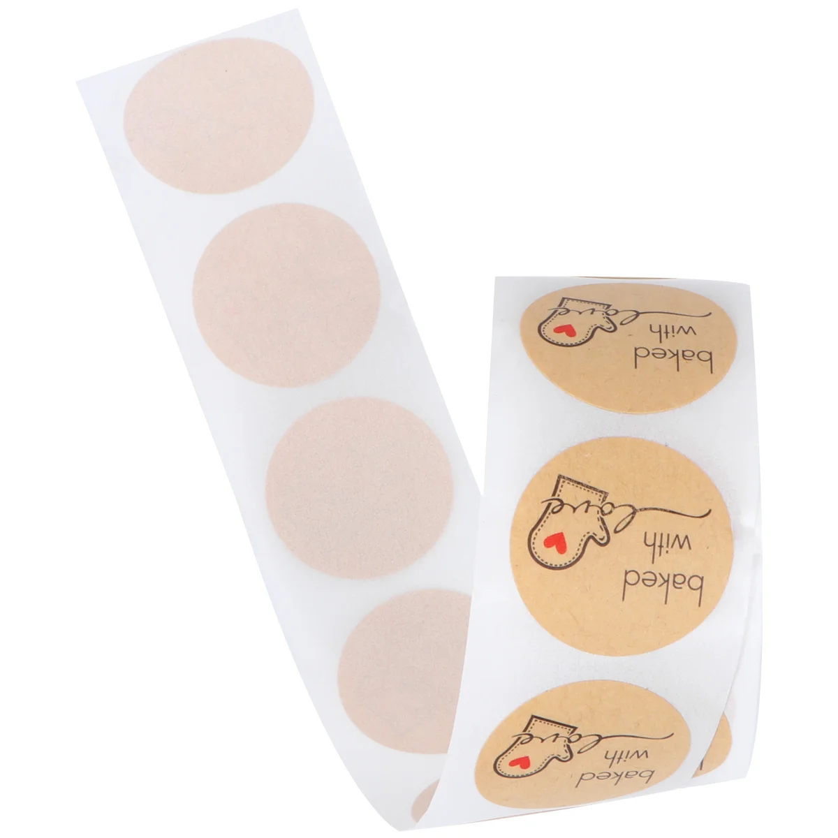 

500Pcs Self-Adhesive Kraft Paper Stickers Stylish Design for Candy Bags Baking Labels and Gifts Round Kraft Paper Sticker