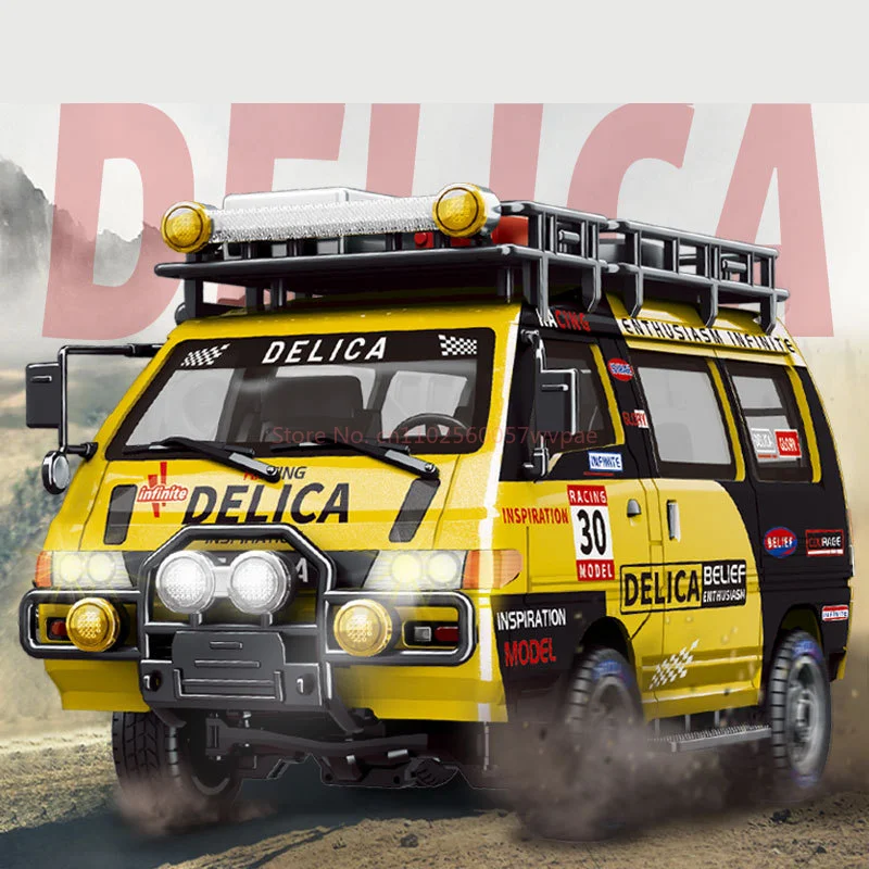 DeLica RC リモートコントロールおもちゃバス 1:24 スケールキャンプカーモデルボーイズシミュレーション車両グッズミニチュアギフト