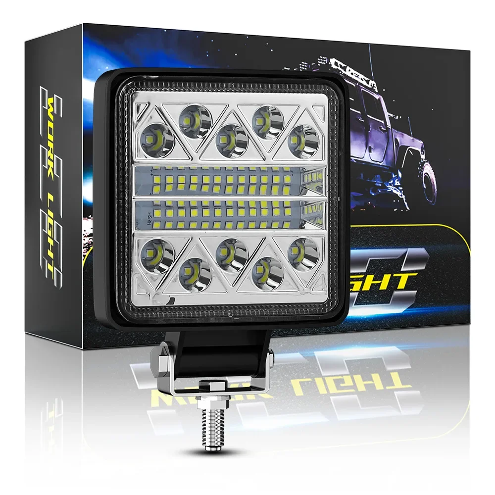 

34LED Square working light Off-road vehicle overhead lights front bar lights engineering auxiliary light inspection light