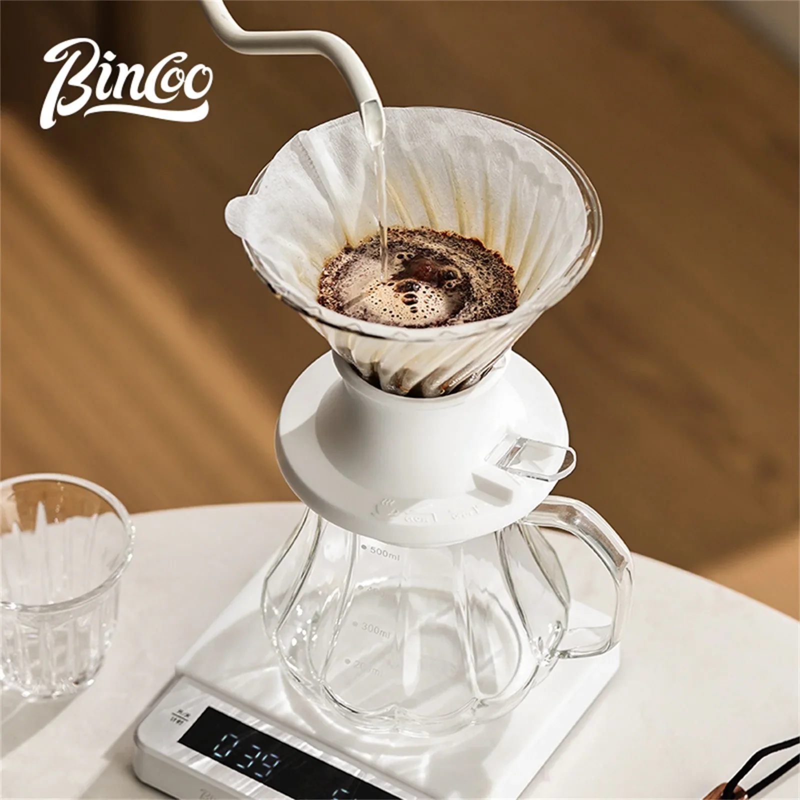 

BINCOO Reusable Immersion Coffee Dripper Filters V02 Set Switch Pour Over Dripper Hand Brewing Coffee Maker Glass Coffee Filters