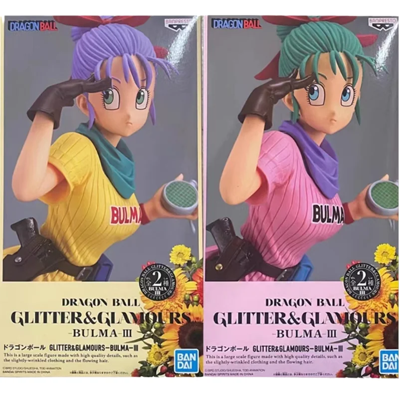 バンダイオリジナルドラゴンボールグリッターグラマーブルマ 3 アニメアクションフィギュアのおもちゃ子供のギフトグッズモデル装飾品