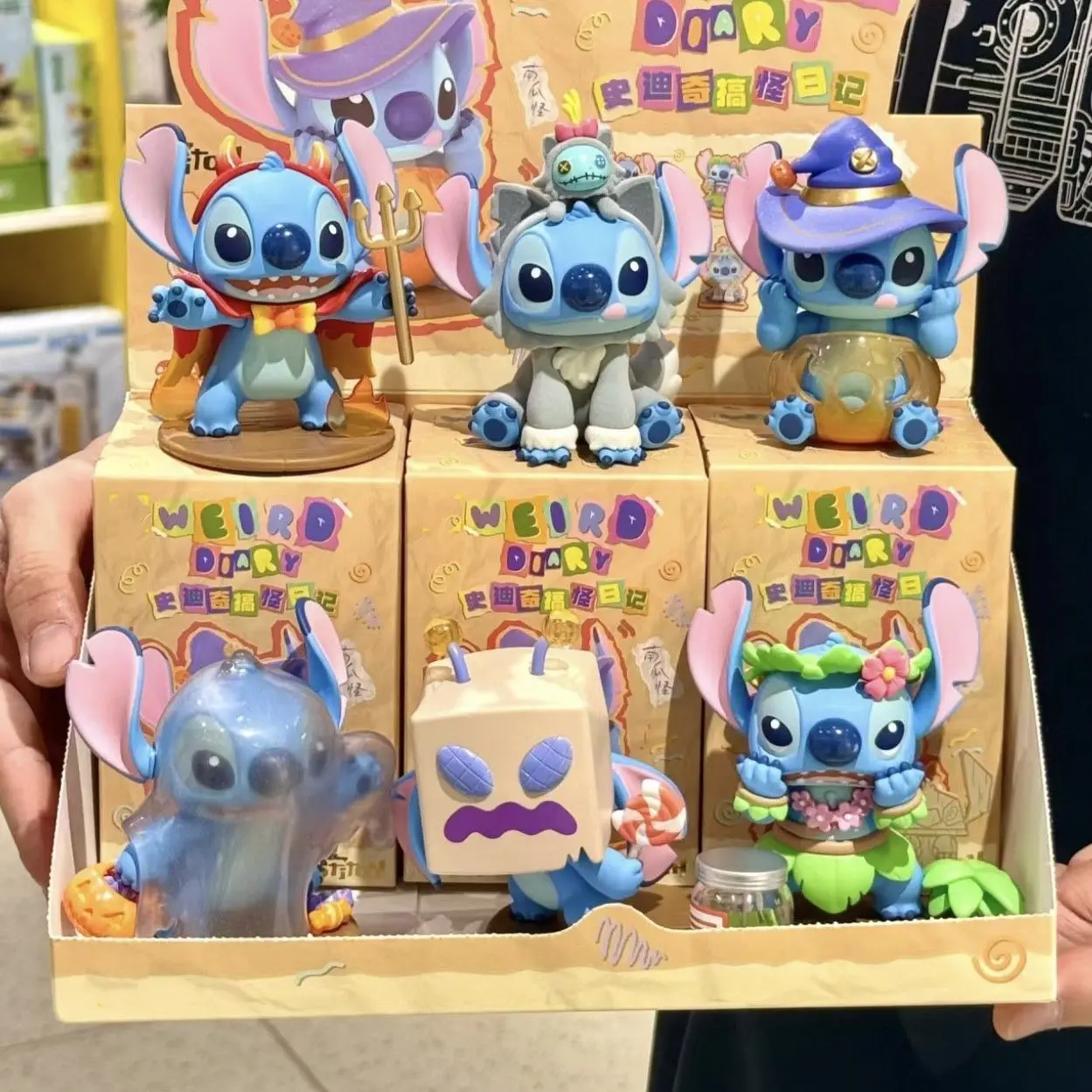 Halloween Disney Stitch Bizarre Diary Series Blind Box Handmade Doll Desktop Car Decoration Ornament Collection Doll Gifts