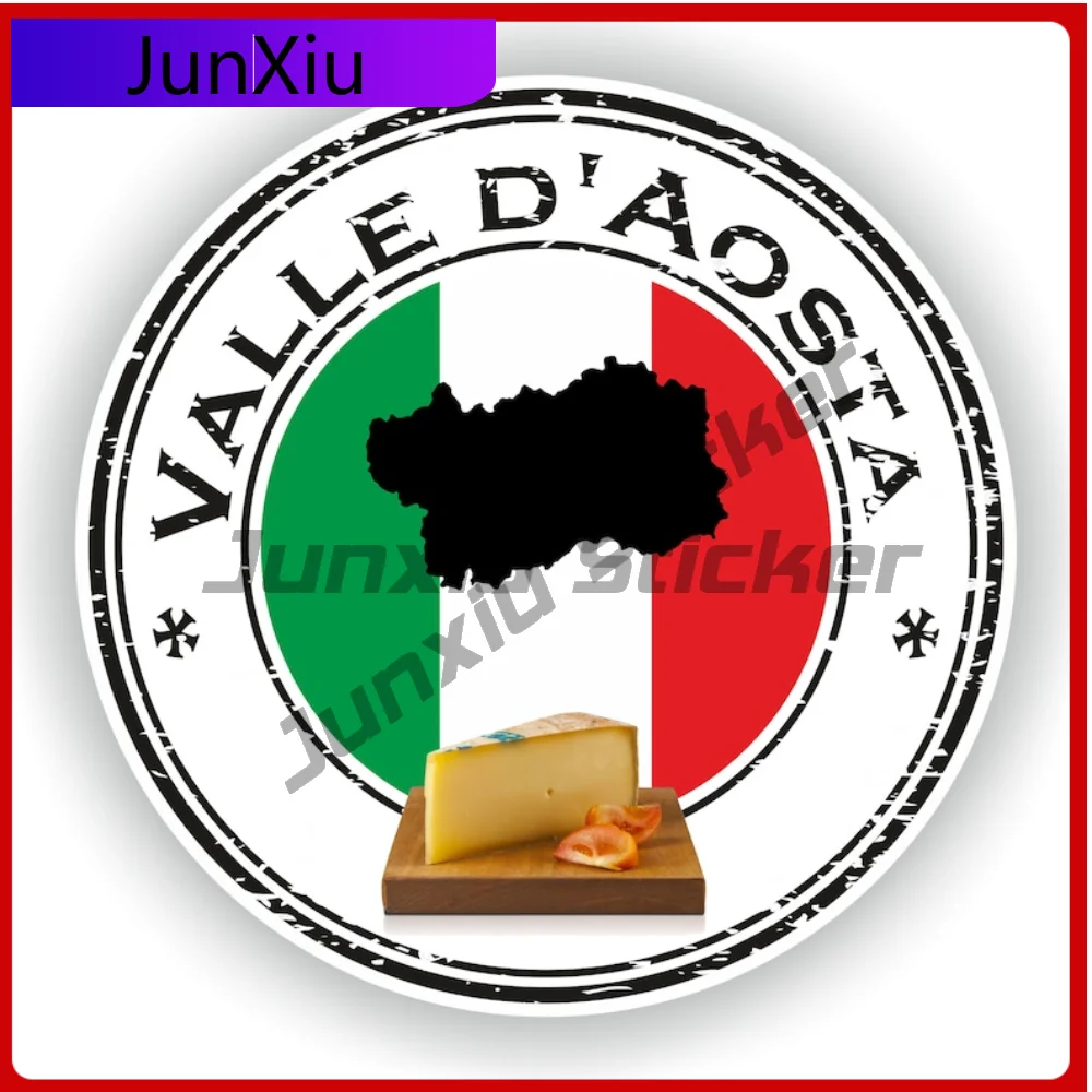 

Aosta Valley Valle d'Aosta Italy Seal Sticker Round Premium Exterior Decor For SUV Truck Weatherproof Decoration Auto Waterproof