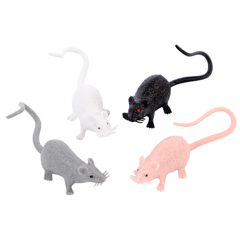 10Pcs Fake Small Rat Lifelike Mouse Model Prop Halloween Party Decor April Fools Toy Haunted House Scary Props Kids Trick Toys