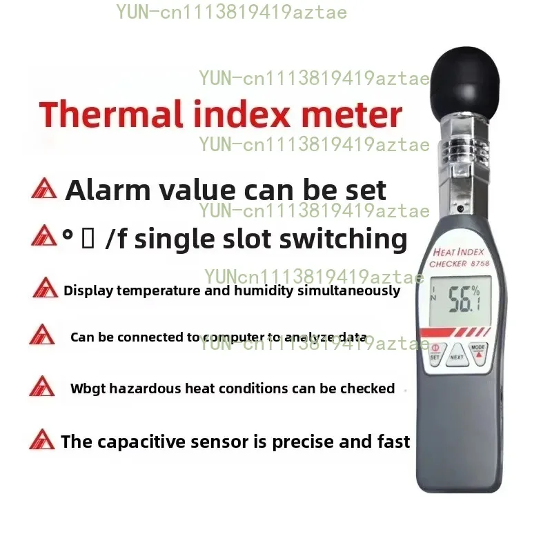 Calibrated AZ8758 Black Ball Thermodynamic Index Meter WGBT High Precision Thermal Heatstroke Tester Industrial Grade