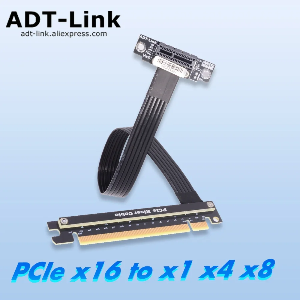 PCIe X16 to X1 X4 X8 SSD Extension Adapter Cable 3.0 4.0 M.2 U.2 Signal Expansion for NIC NVMe SSDs - Signal Extension Cable