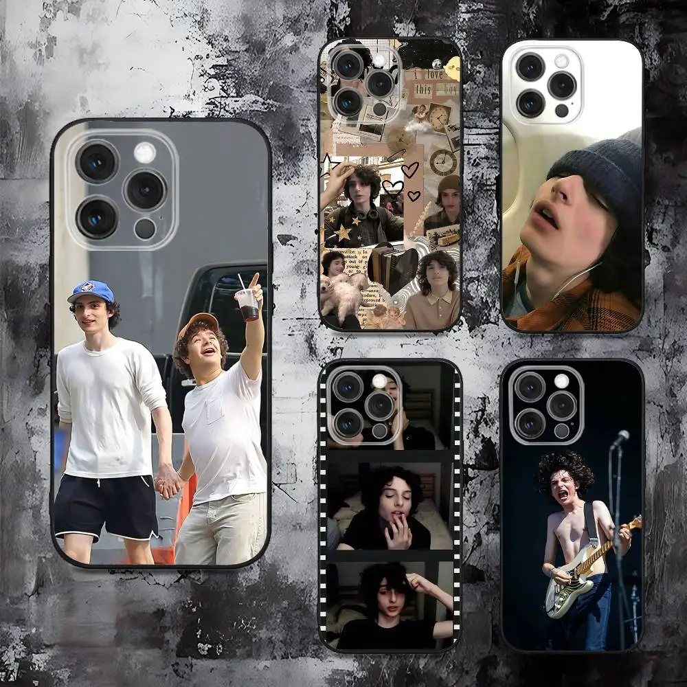

Finn Wolfhard Phone Case For iPhone 16,15,14,13,12,11,Pro,Max,Plus,X,XS,SE,E,Mini,Soft Silicone Black Case
