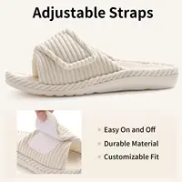 Crestar Women's Fuzzy Plush Slippers Lady Fashion Open Toe House Slippers Faux Fur Lined Slides Indoor Non-slip Cotton Slipper - Image 4