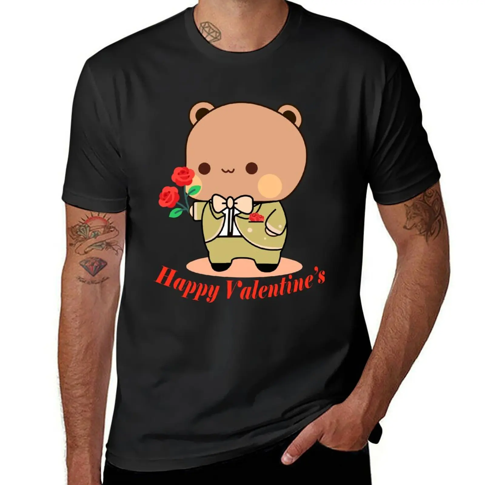 BUBUDUDU Valentine Day, Bear Your Heart - Dudu's Valentine Roses, Love in Bloom, Bubu Dudu T-Shirt for a boy mens funny t shirts