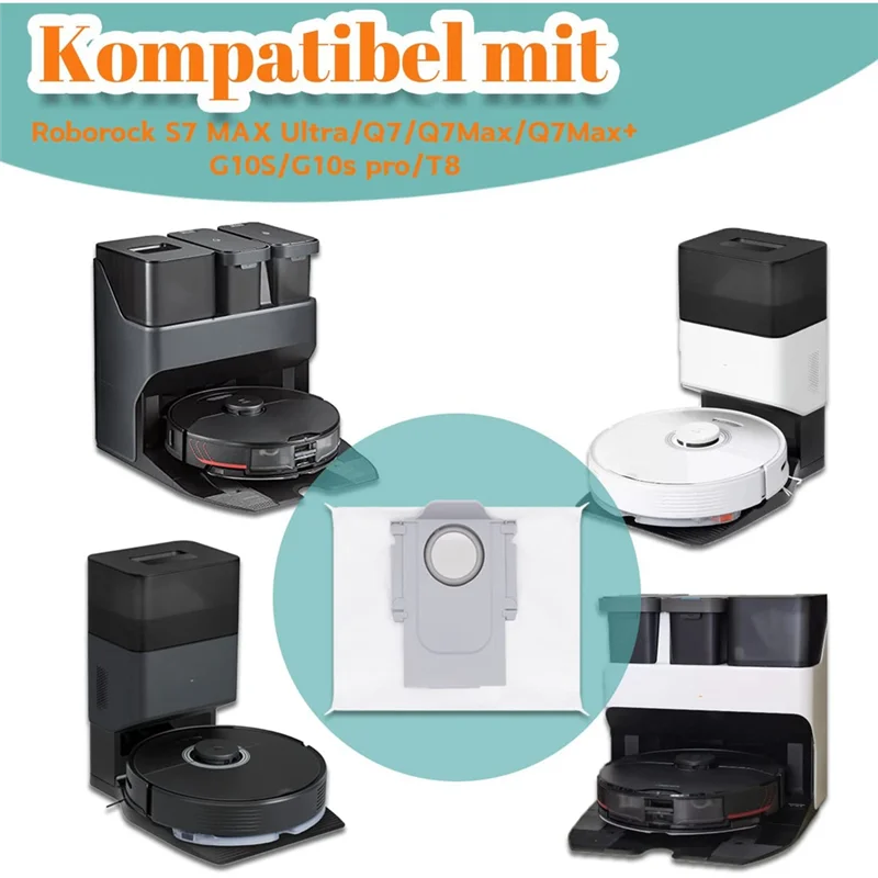 أكياس غبار A01M لـ Roborock S7 Maxv Ultra/S7 Pro Ultra/Q7 Max+/G10S Pro، أكياس غبار ذات سعة كبيرة قطع غيار المكنسة الكهربائية