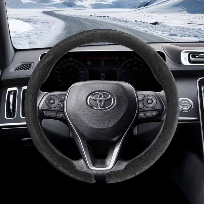 

Зимний теплый чехол на руль, мягкий для Toyota Vios Hilux Camry Harrier Innova Rush Yaris Alphard Hiace Corolla Cross RAV4