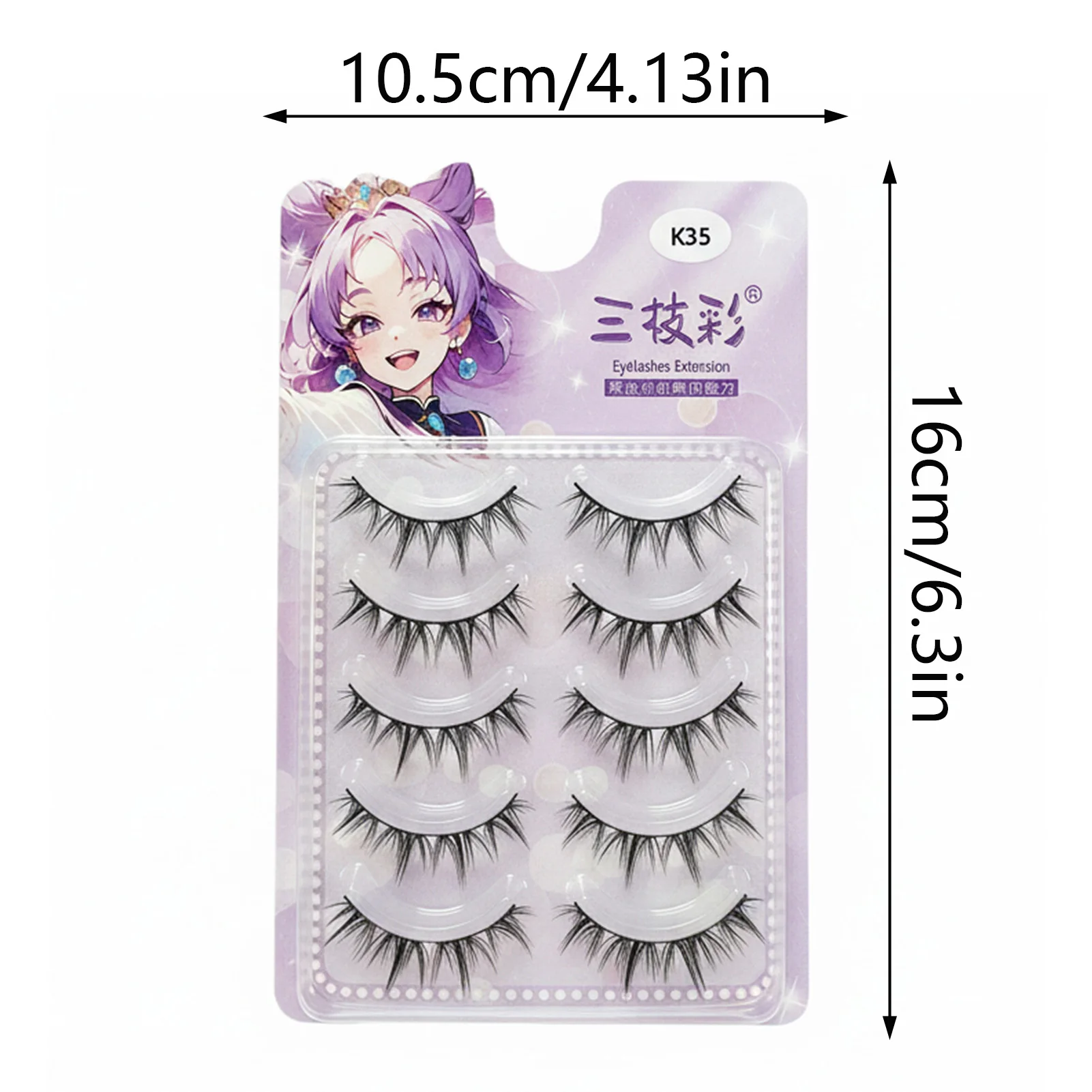 رموش صناعية على شكل كلب شرائط كاملة تصميم عين الدمية تأثير المانجا رموش ذاتية الصنع لحفلات التقطت الصور اليومية لصالون الرموش