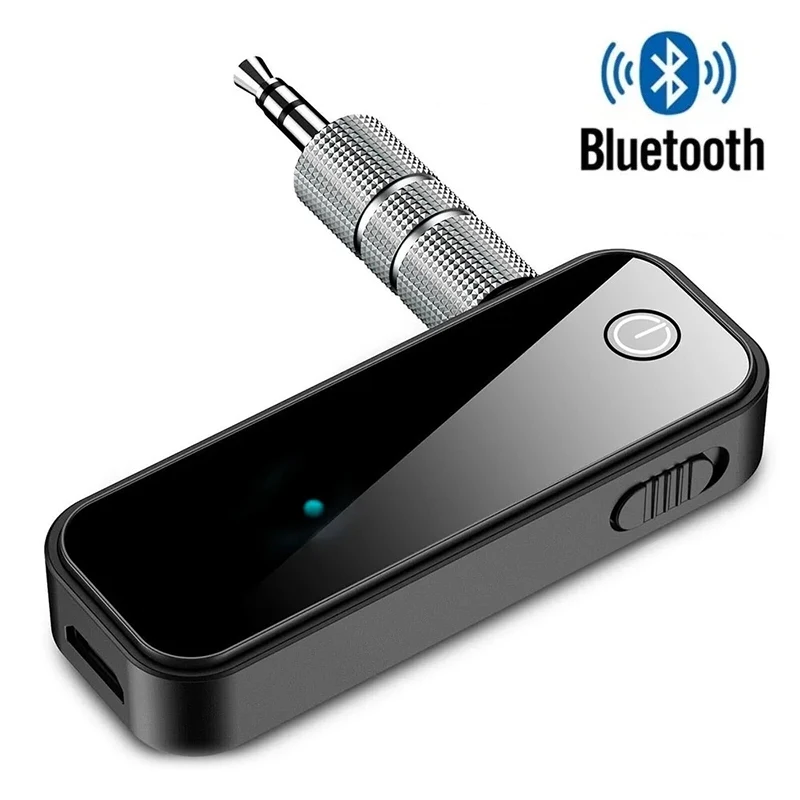 Bluetooth 5.0ワイヤレス送信機と受信機,2 in 1, 3.5mm,オーディオアダプター,カーオーディオ,音楽補助,ハンズフリーヘッドセット