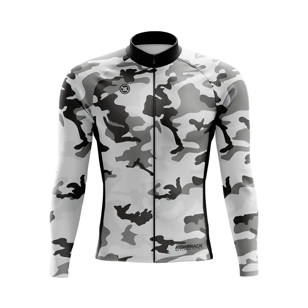 Winter Cycling Jersey Men\'s Long Sleeve Camo Cycle Clothes Spring & Autumn Mesh/Fleece Thermal RIGHTTRACK Top MTB Bike Clothing