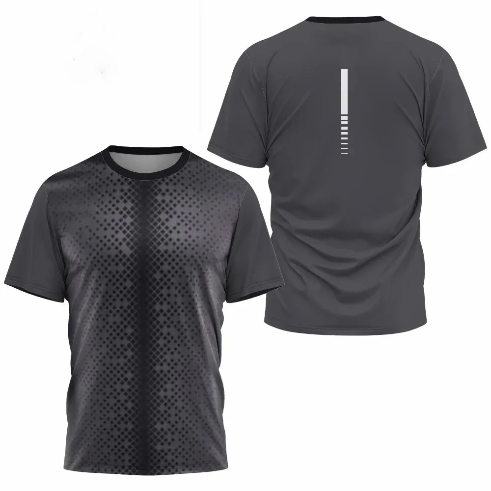 

Men's fitness running T-shirt 3D printed summer quick drying breathable short sleeved round neck outdoor casual sportswear