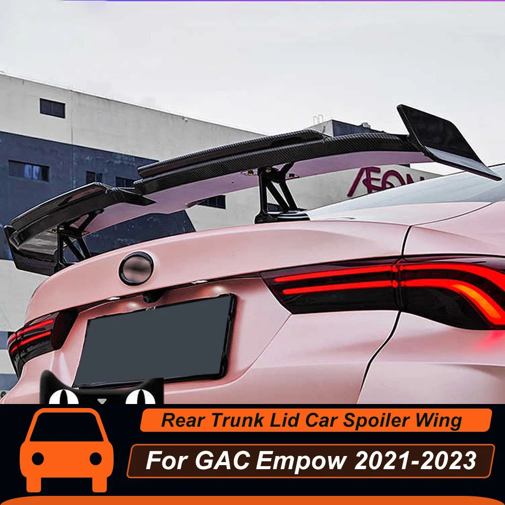 For GAC Empow 2021-2023 Racing Sport GT Wing Style Rear Trunk Lid Spoiler Wings Carbon Black Tuning Exterior Accosseries Parts