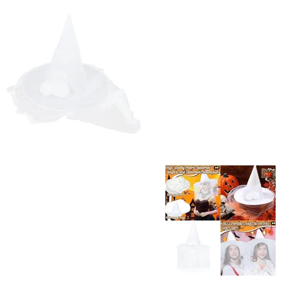 652F Accessori per costumi costumi cappello da stregoneria Scarico Accessi per costumi da con regalo White Rose