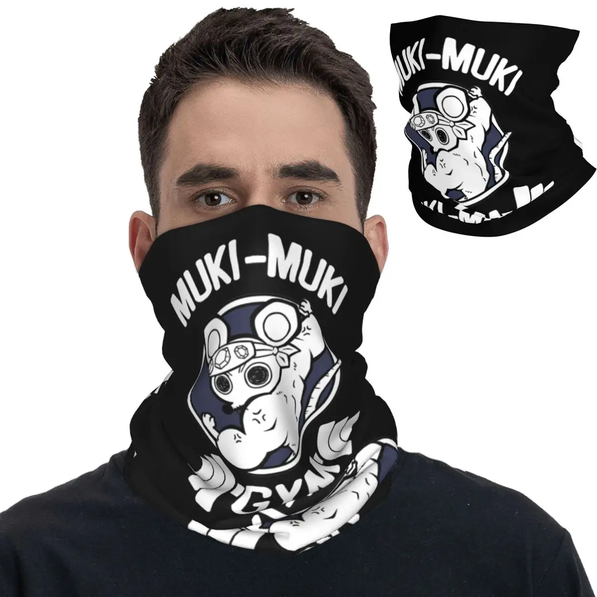 

Demon Slayer Muscle Mice Gym Muki Muki Bandana Neck Cover Magic Scarf Multi-use Headwear Hiking for Men Women Adult Windproof