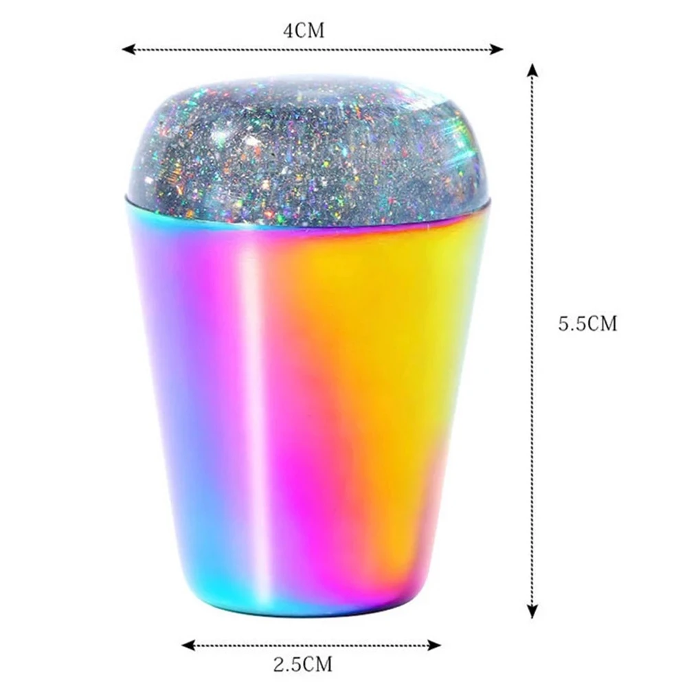 Estampador de uñas láser de arcoíris con raspador, estampado de pintura de transferencia de gelatina redonda, mango de aleación, herramientas de manicura con estampado de esmalte de uñas, 1 ud.
