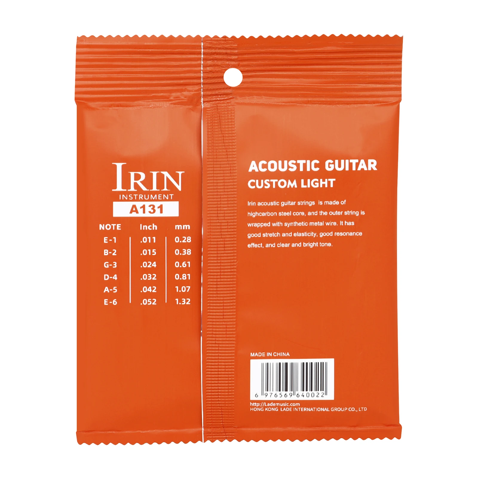 IRIN-Cordes JES acoustiques A131, alliage à haute teneur en carbone, revêtement antirouille, fil de cuivre rouge, accessoires