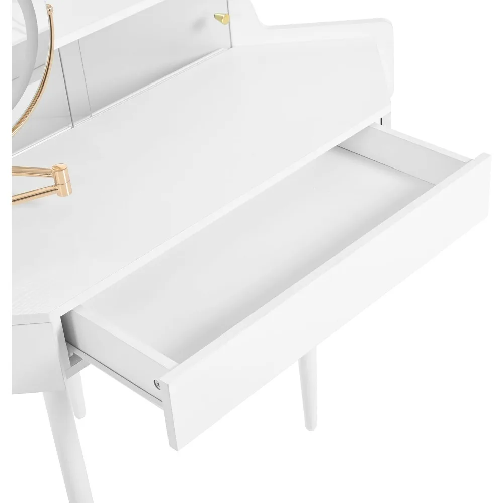 Туалетный столик для макияжа с зеркалом и подсветкой, небольшой угловой туалетный столик 44,09 л с табуреткой, туалетный столик с раздвижной стеклянной дверью, I