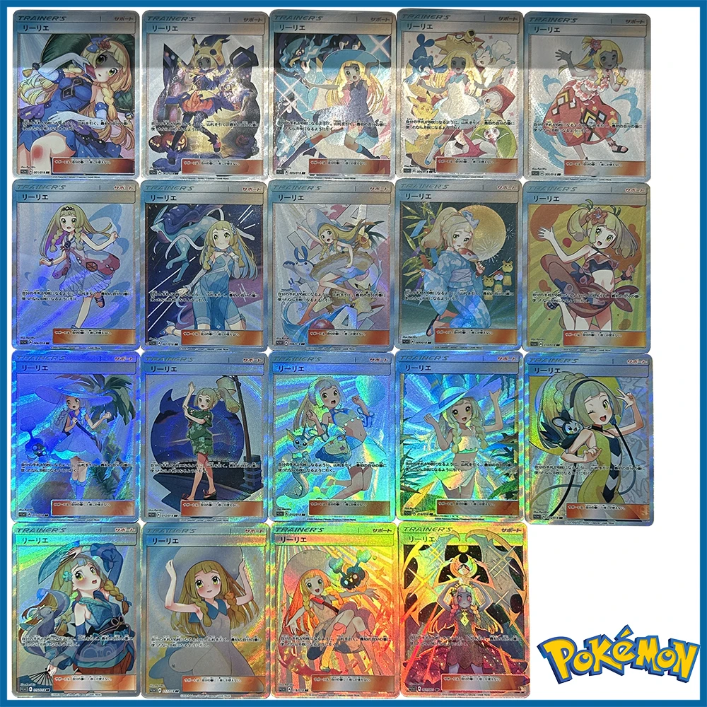 19PC/Set Anime Pokemon DIY ACG Hilda Rosa Marnie Gloria Kris Lillie Lusamine Serena Boys Games Toys Christmas Birthday Gifts