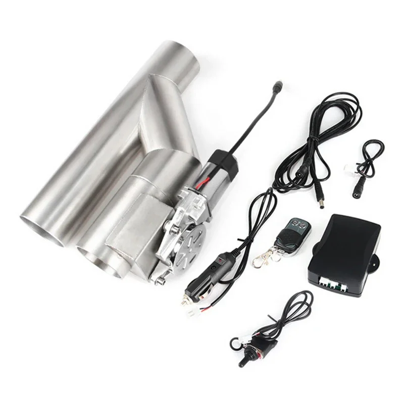 Car modified exhaust pipe double opening Y-shaped exhaust valve stainless steel voice changing remote control