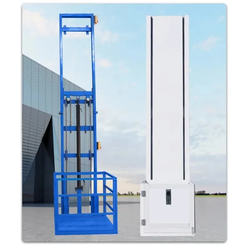 مصعد هيدروليكي كهربائي منزلي صغير للتحكم عن بعد دليل المستودعات نوع محمل قوي للغاية قابل للتخصيص