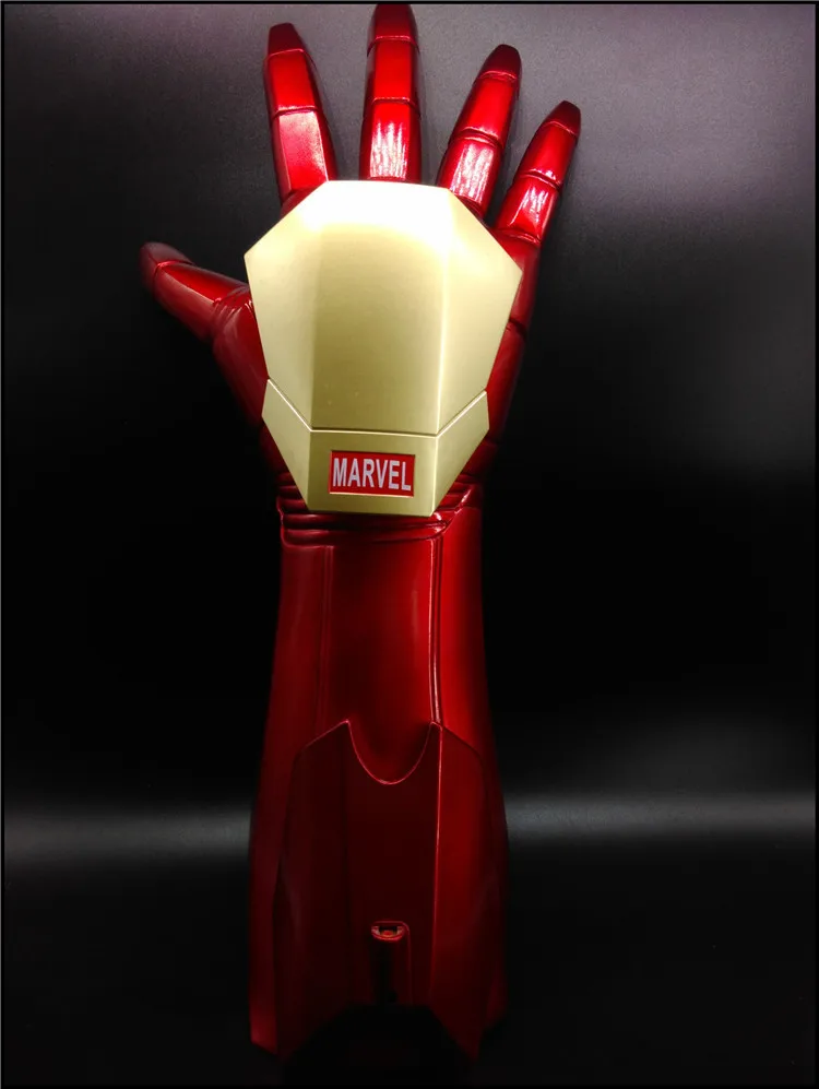 Cosplay Avengers Iron Man ถุงมือ1:1 Light Led Ironman สวมใส่ถุงมือ PVC ตุ๊กตาขยับแขนขาได้ของเล่น Kado Ulang Tahun สำหรับเด็ก