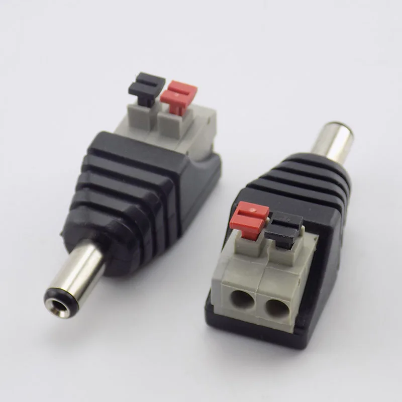 1/2/5pcs DC Male Female Professional Jack Press Plug RCA Connector Cable Plug Adapter for Speaker CCTV Audio LED Light B5