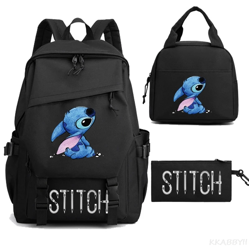 Simples Lilo e Stitch Mochila, Harajuku Mochila Escolar, Grande Capacidade, Laptop Light Bag, Mochilas de Viagem, Feminino e Masculino, Estudante