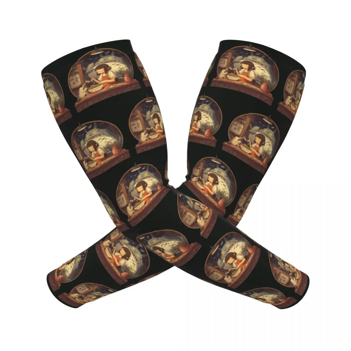 

Темные рукава Ghibli для мужчин и женщин, защита от солнца и ультрафиолета, татуировка, накидка, спортивное охлаждение, езда на велосипеде