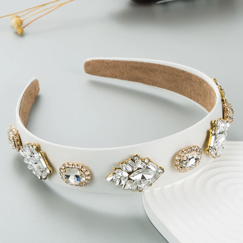 Retro Baroque Cross border New Headband Hair Grottoes Korean Version Cute And Sweet Rhine Stone Hoop