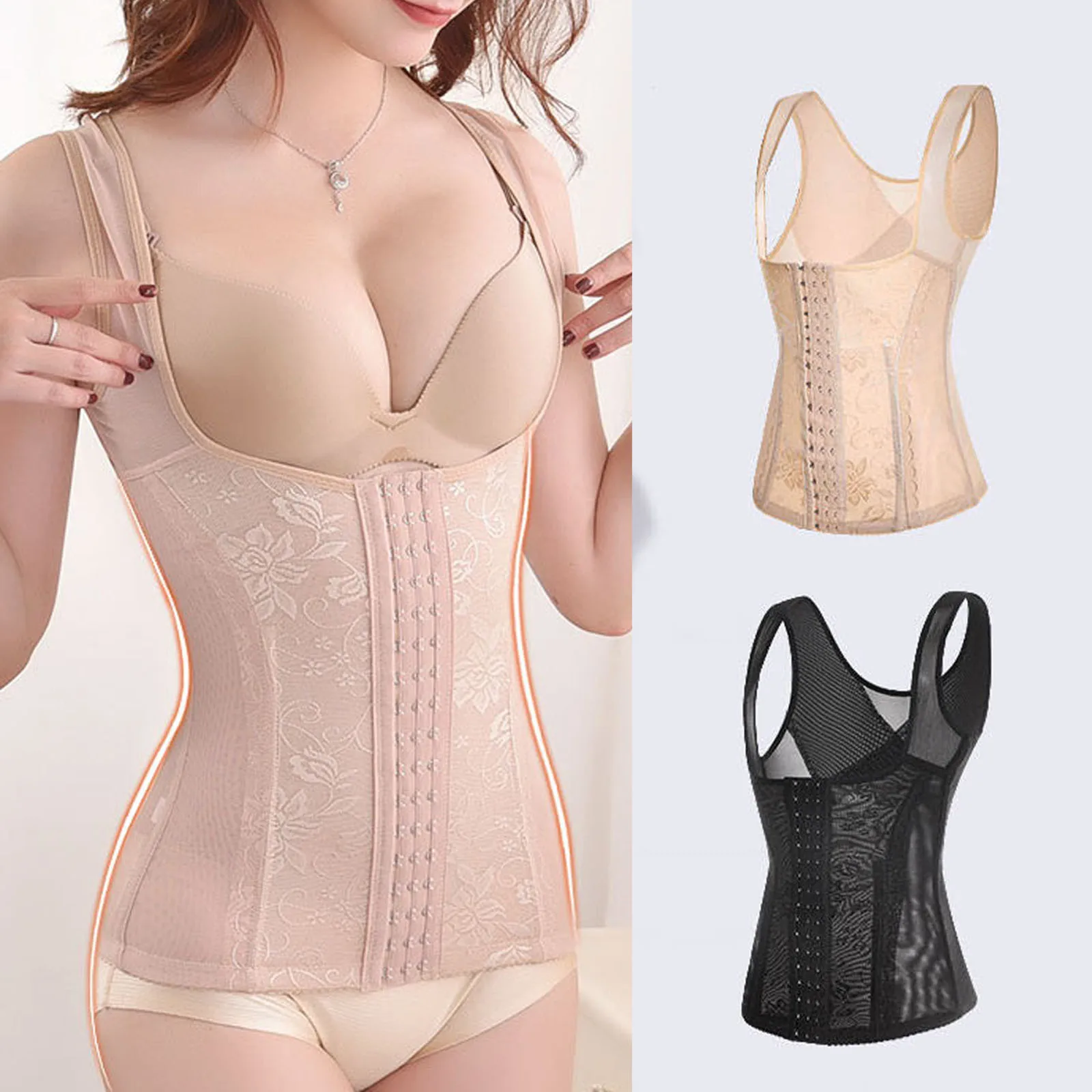 Women Shapewear Weight Loss Slim Waist Trainer Elastic Corset Tank Top Vest Sport Workout Slimming Body Shaper Shaping Clothes