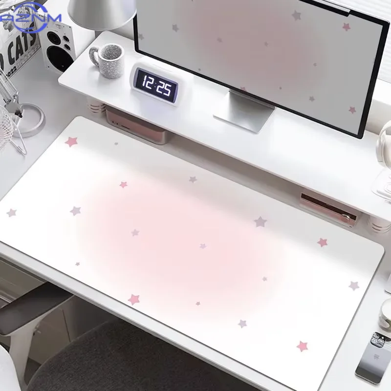 Rubber Desk Pad Protector FULL Screen Star Gradient Y2K Gilr Mouse Pad Office Desk Mat Waterproof Non-Slip PU Desk Blotter Pad