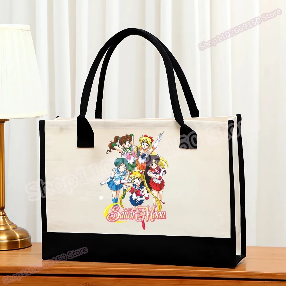 Sailor Moon Women Anime Printed Tote Adult Large Capacity Handbag Girls Cartoon Cute Bag Fashion Casual Accessories Kawaii Gifts