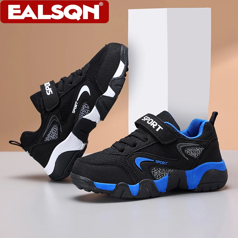 

Детские сетчатые кроссовки для мальчиков, спортивные кроссовки для бега, модные детские уличные теннисные повседневные студенческие прогулочные туфли на плоской подошве, нескользящие