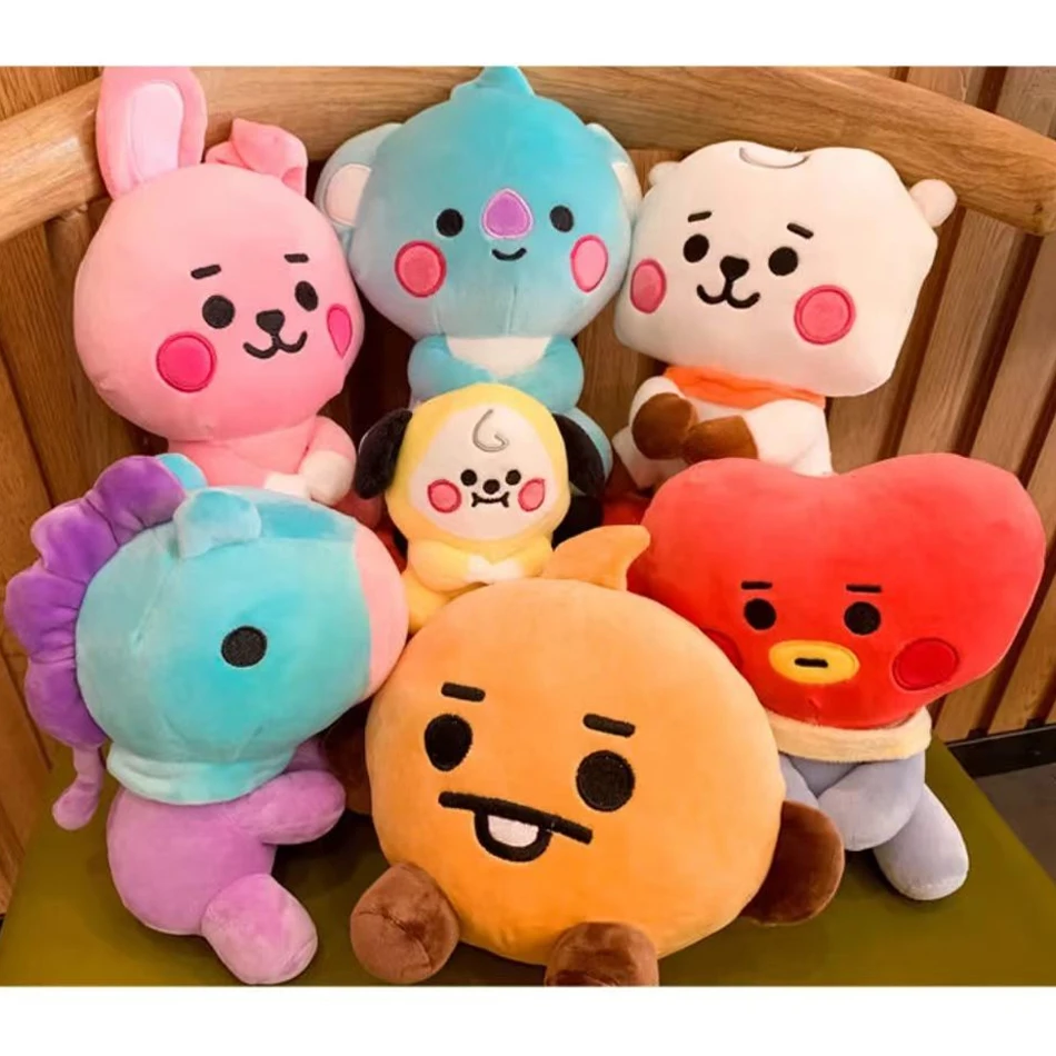 B-T-21 Plush Toys Kawaii Mini Keychain Anime Bag Pendant Ornament for Kids  Bt21 Peripherals Soft Stuffed Animals Doll Gift