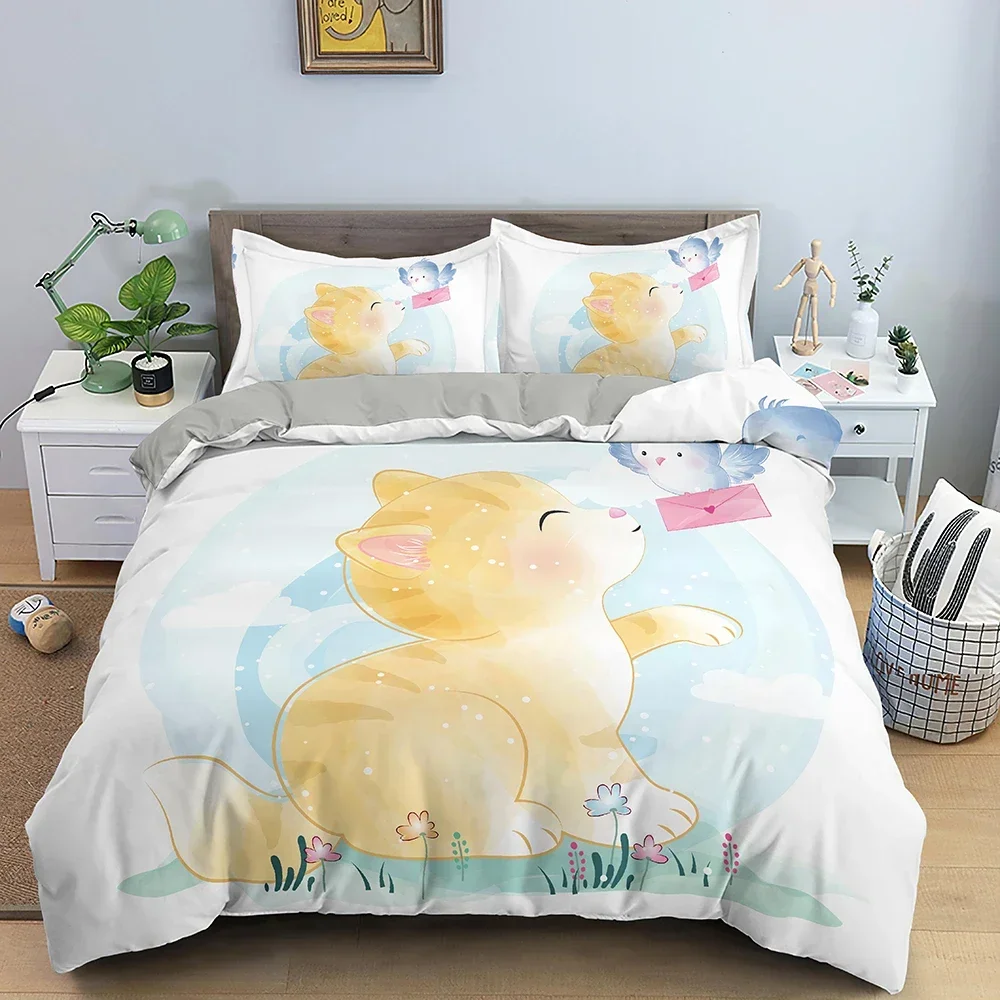 

Cartoon Animal Comfortable Duvet Quilt Cover Pillowcase Bedding Set Children Bedroom Decoration Home Textile