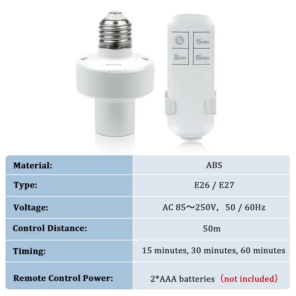 

E27 Lamp Controller Convenient and Efficient Control of E27 Screw Bulb Base Bracket Cap Socket Switch with Wireless Remote