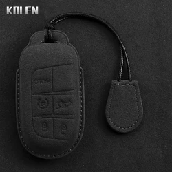 Leather Car Key Case Cover Shell Fob For Jeep Renegade Compass Grand Cherokee for Chrysler 300C Wrangler Dodge Ram 1500 Journey