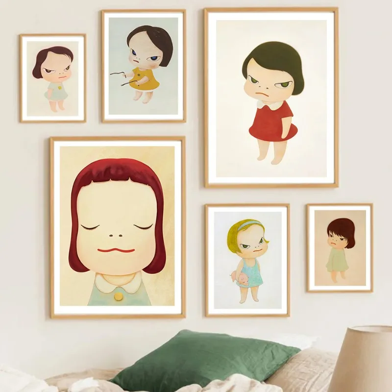 Japan Yoshitomo Nara Dream Doll Cartoon Posters and Prints Canvas Printing Wall Art Picture for Living Room Nursery Decor Gift